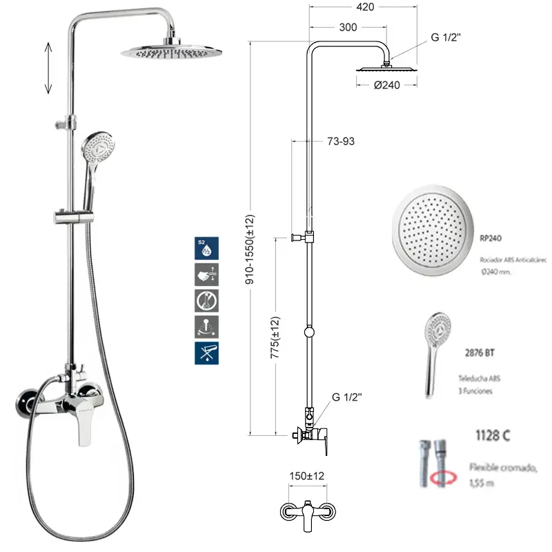 Ramon Soler conjunto ducha Titanium